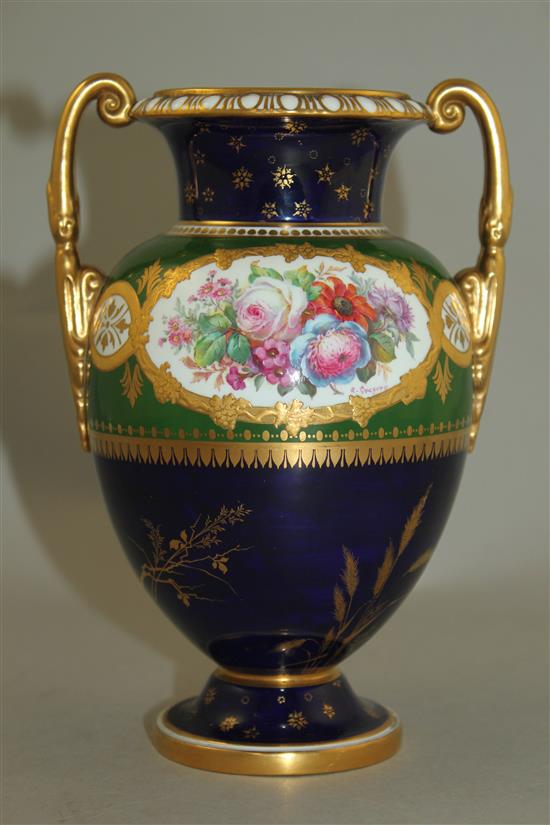 A Royal Crown Derby two handled vase, 18.5cm